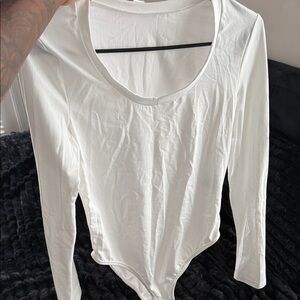 Elegant White Long Sleeve Bodysuit